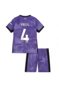 Liverpool Virgil van Dijk #4 Babytruitje 3e tenue Kind 2023-24 Korte Mouw (+ Korte broeken)